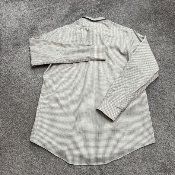 Brooks Brothers Extra Slim Non Iron Dress Shirt Mens 16 34 White Blue Check Work - Picture 2 of 16